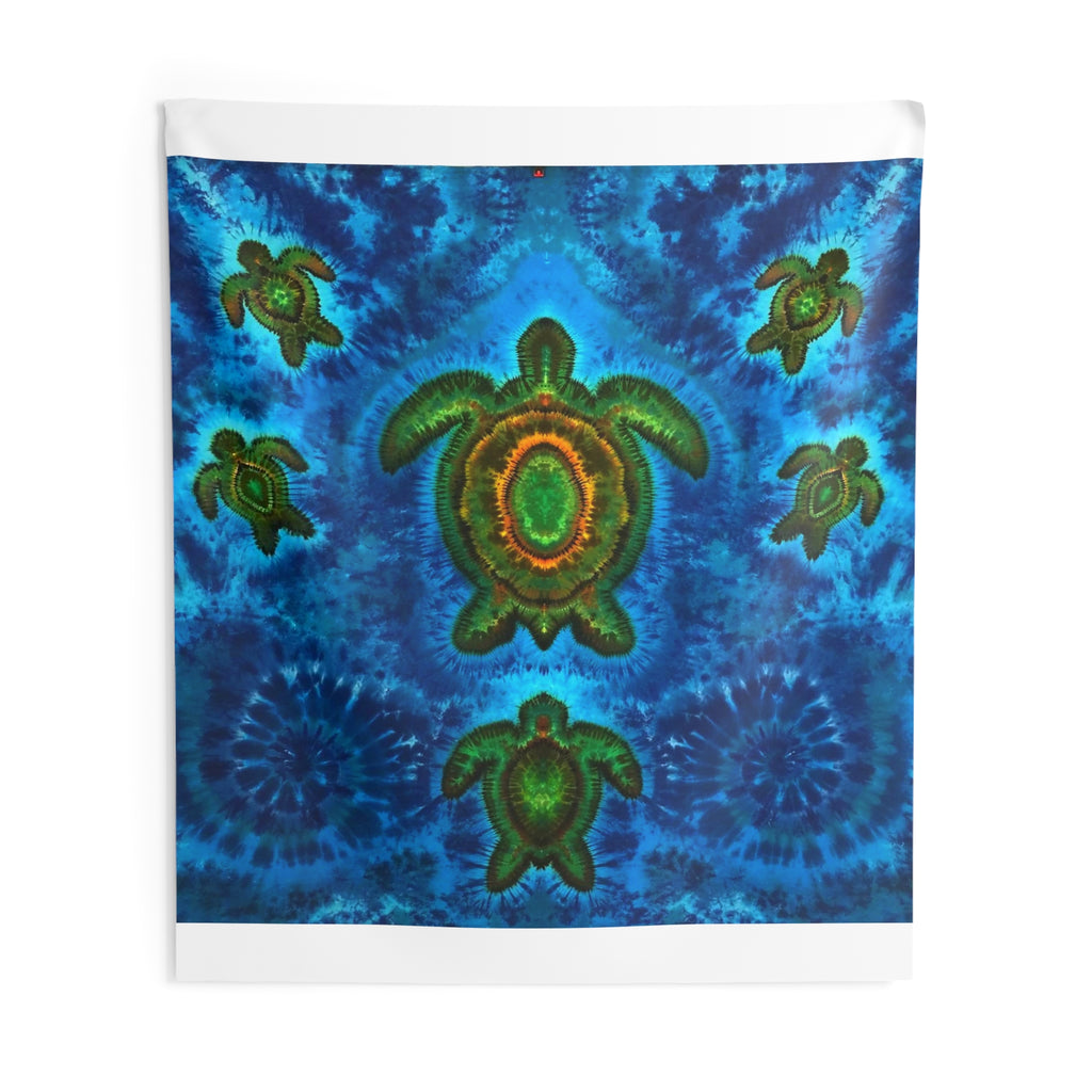 Sea Turtle Family Tie-Dye Wall Tapestry | JamminOn