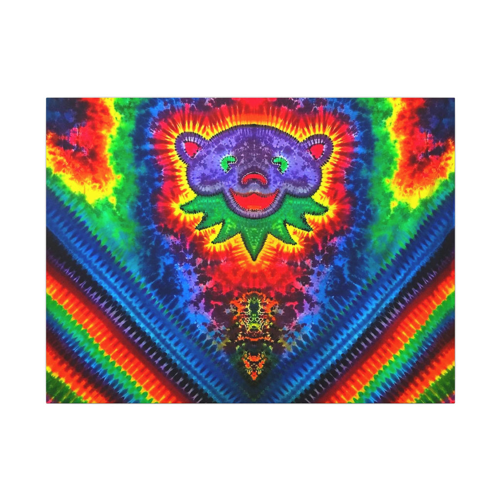 Purple Jerry Bear Chevron Tie-Dye Canvas Print | JamminOn