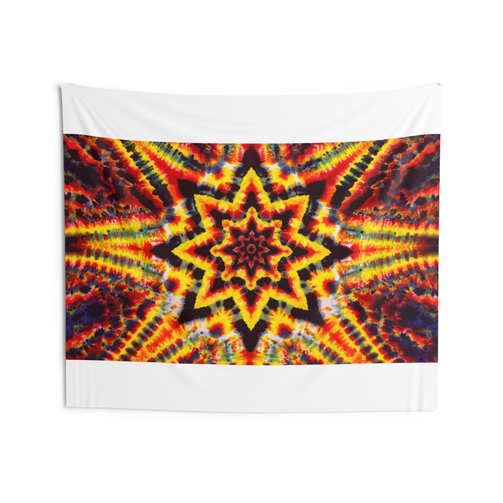 Solar Flare Star Mandala Tie-Dye Tapestry | JamminOn