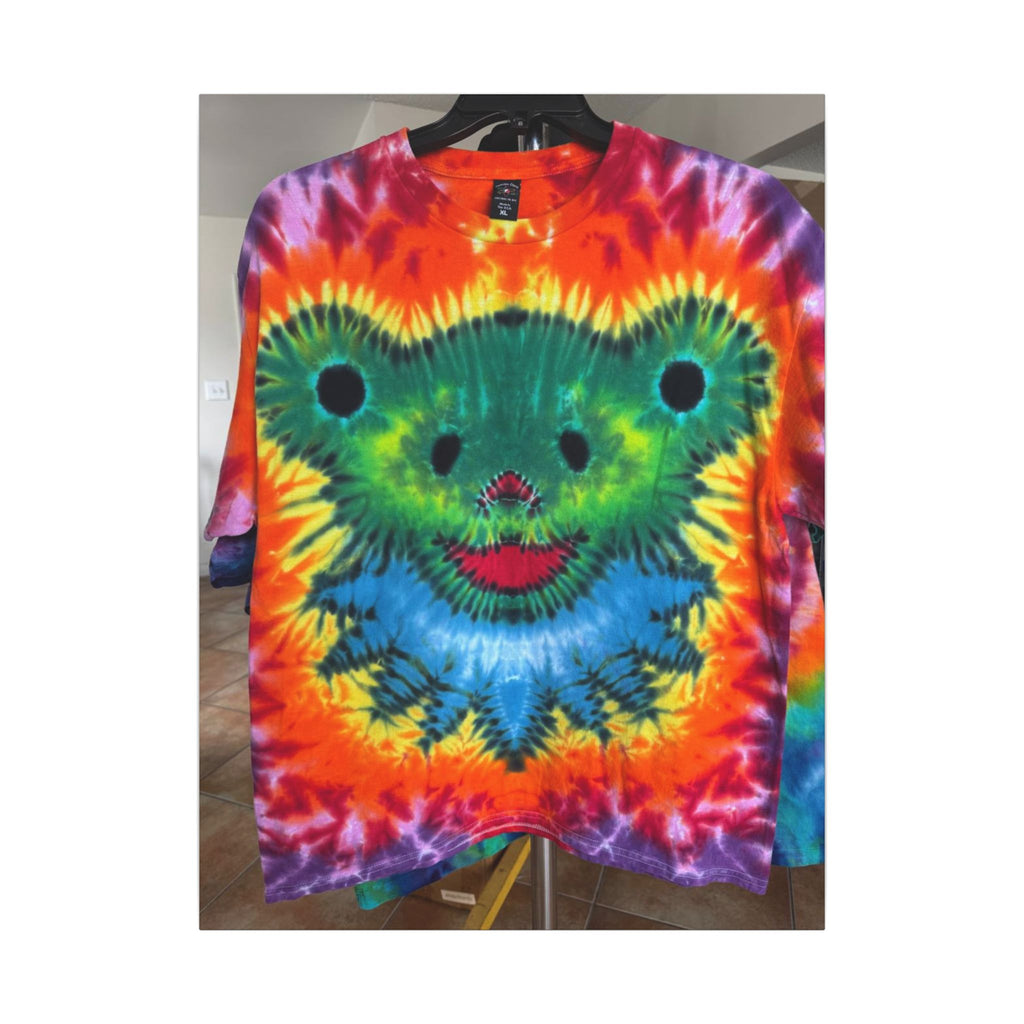 Rainbow Bear Full Spectrum Tie-Dye Wall Art Canvas Print | JamminOn