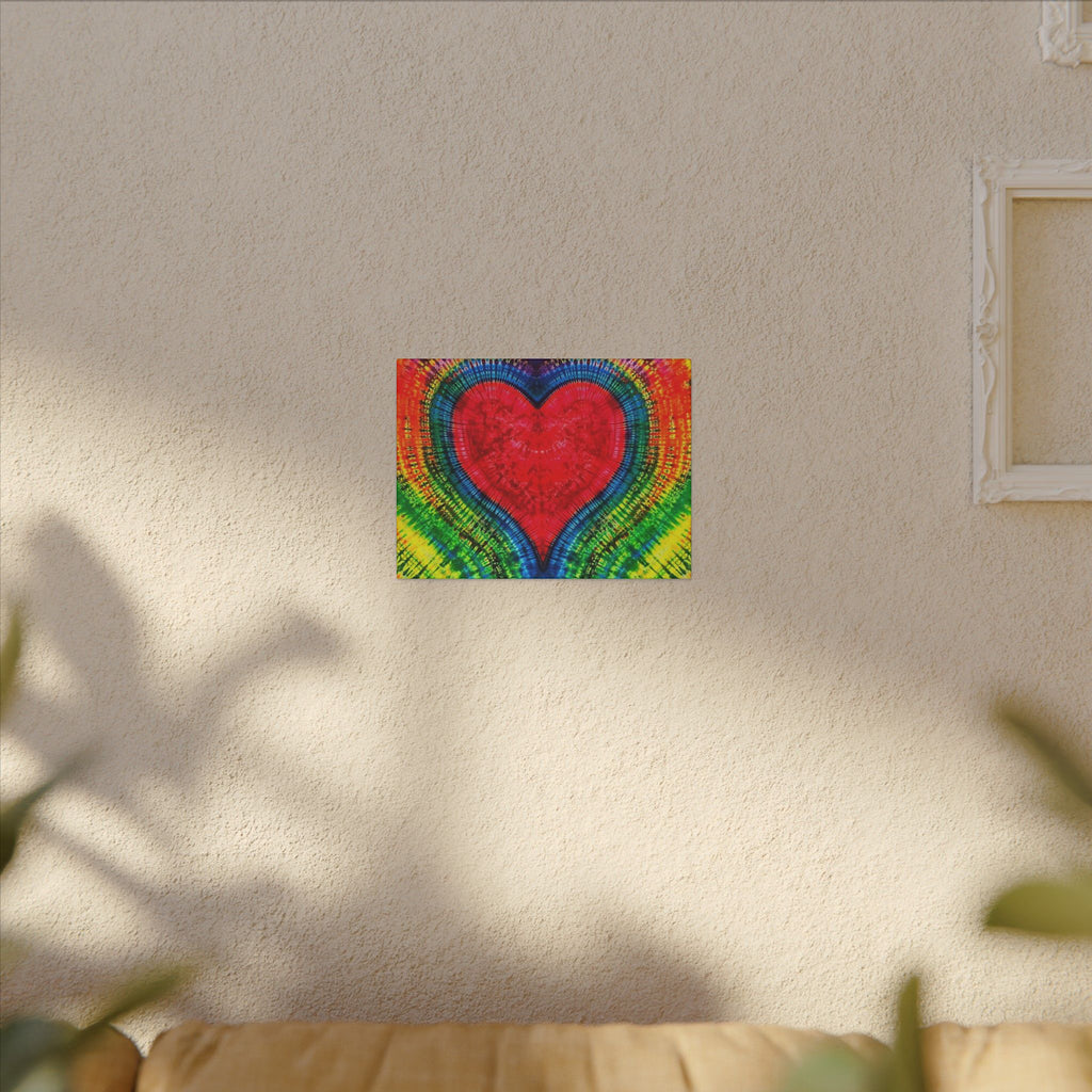 Rainbow Heart of  LOVE Tie-Dye Canvas Print | JamminOn