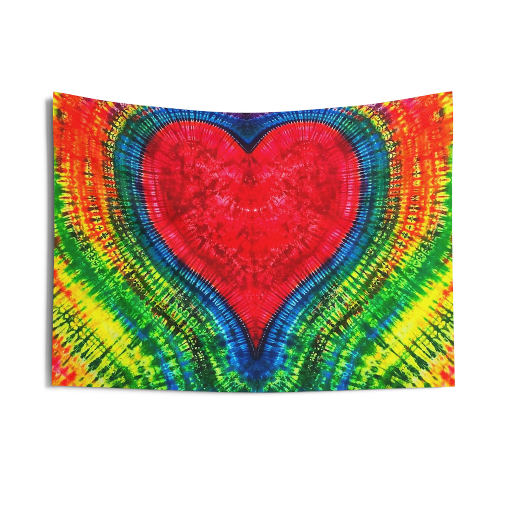 Rainbow Heart Tie-Dye Wall Tapestry | JamminOn