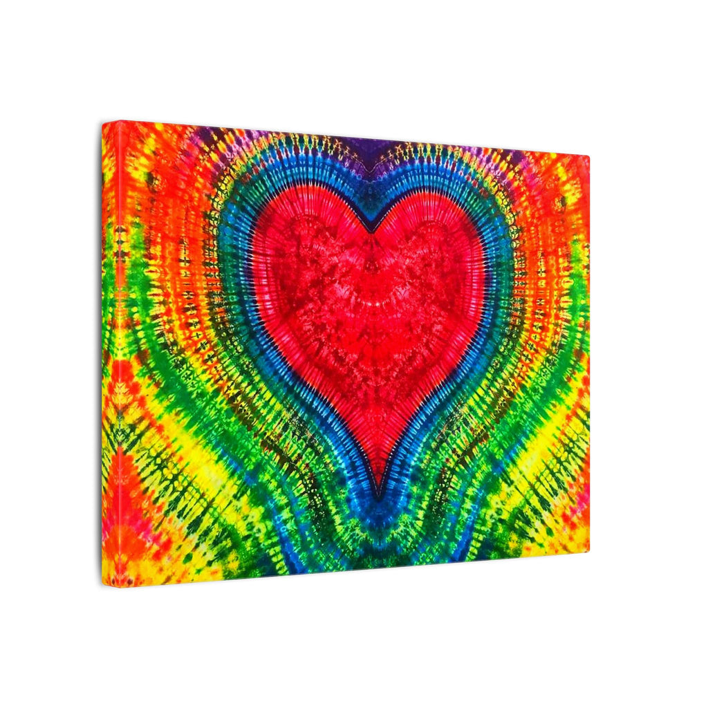 Rainbow Heart of Love Tie-Dye Canvas Print | JamminOn