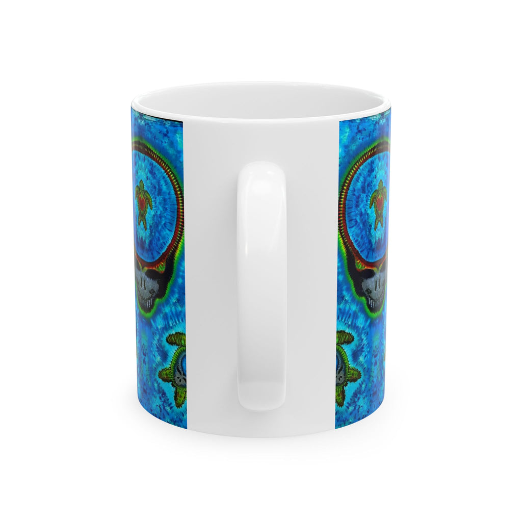 Peace Sign Fire Tie-Dye Ceramic Mug | JamminOn