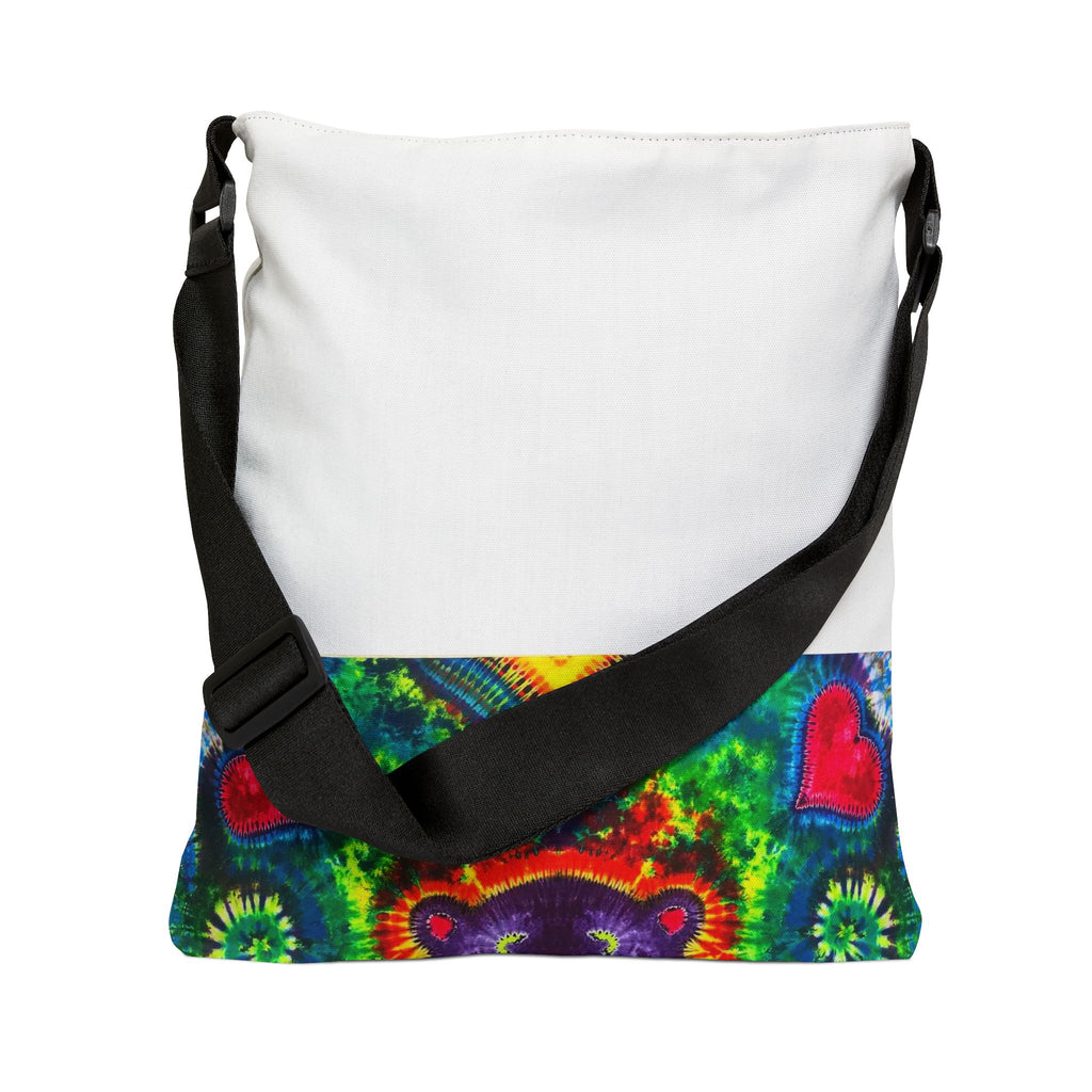 Purple Dancing Bear Hearts Tie-Dye Tote Bag | JamminOn