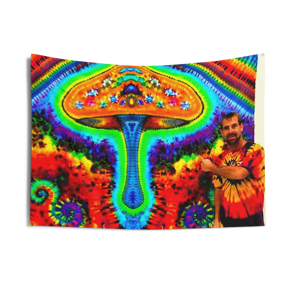 Psychedelic Mushroom Spiral Tie-Dye Wall Tapestry | JamminOn