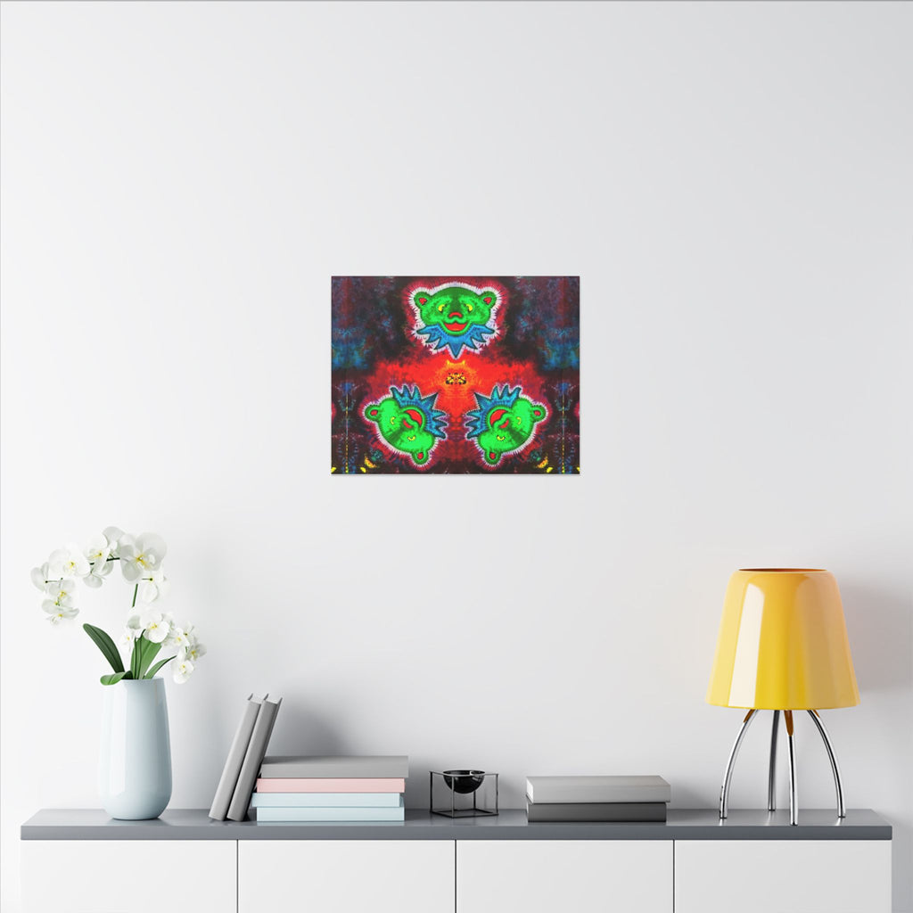 Triple Dancing Bears Tie-Dye Canvas Print | JamminOn