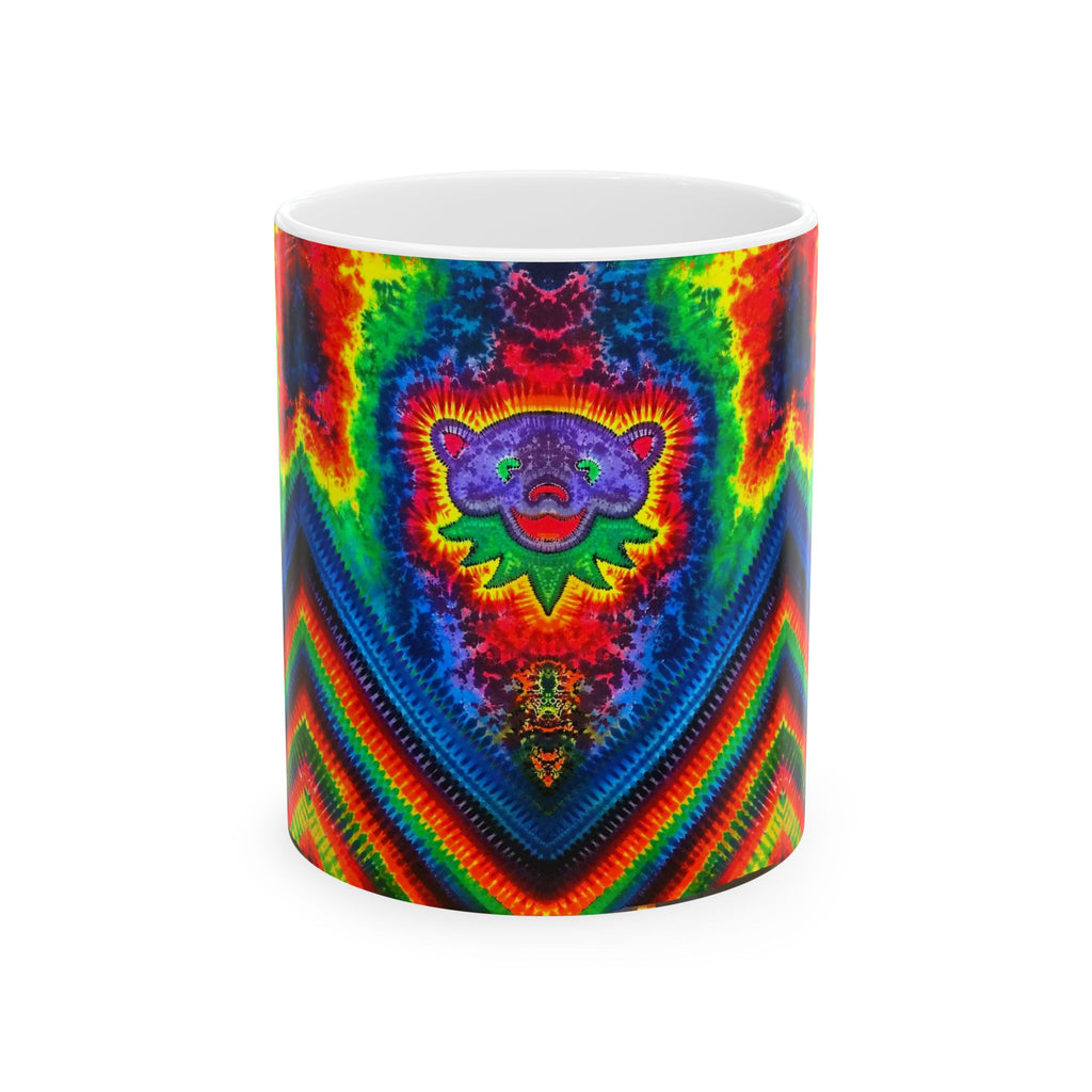 Purple Bear Chevron Tie-Dye Ceramic Mug | JamminOn
