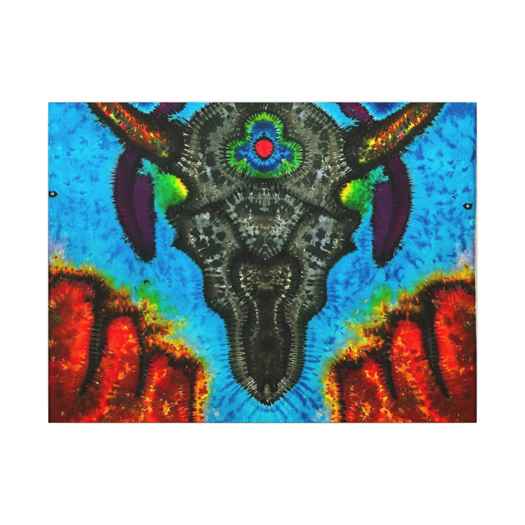 Buffalo Skull Tie-Dye Canvas Print | JamminOn