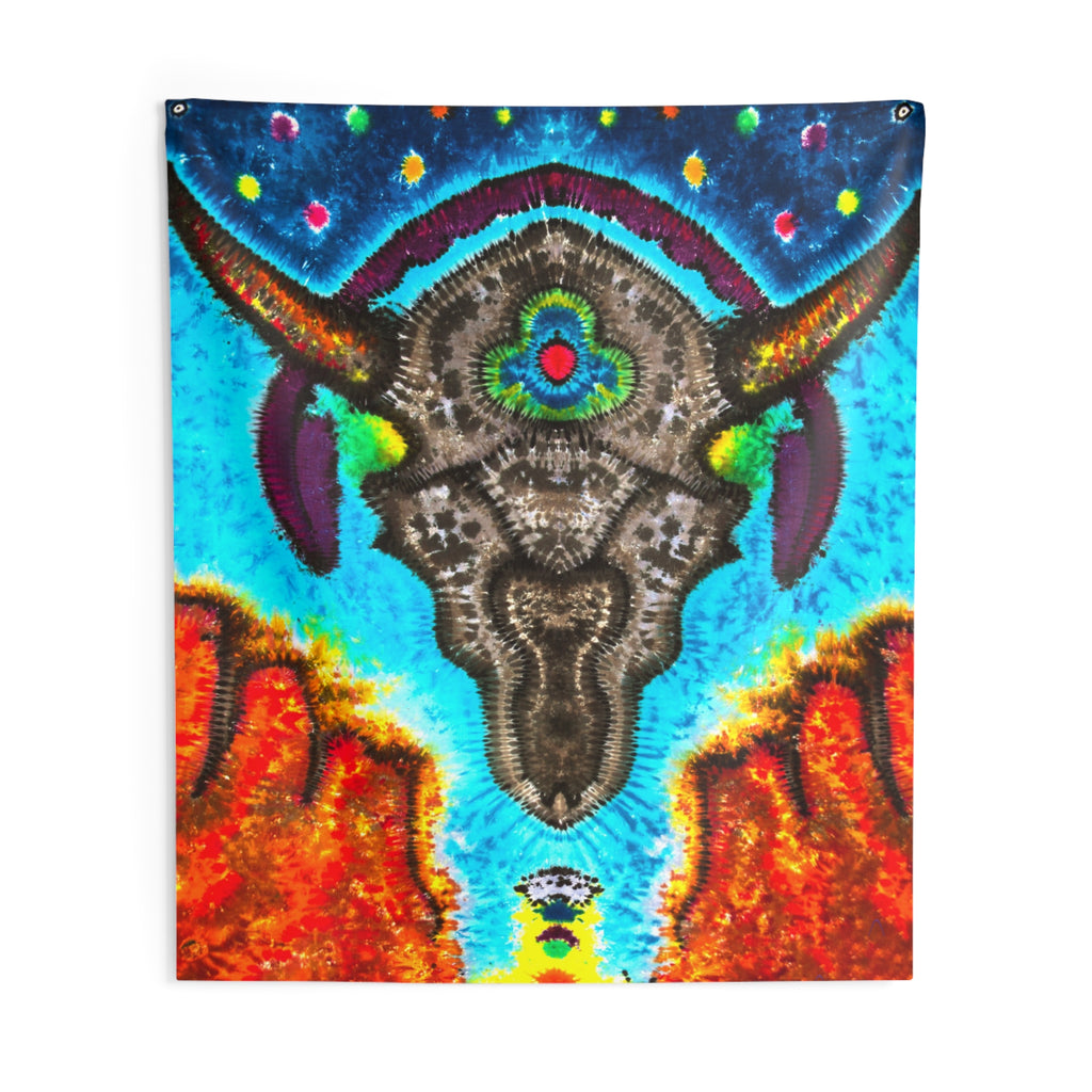 Desert Skull Cosmic Tie-Dye Wall Tapestry | JamminOn