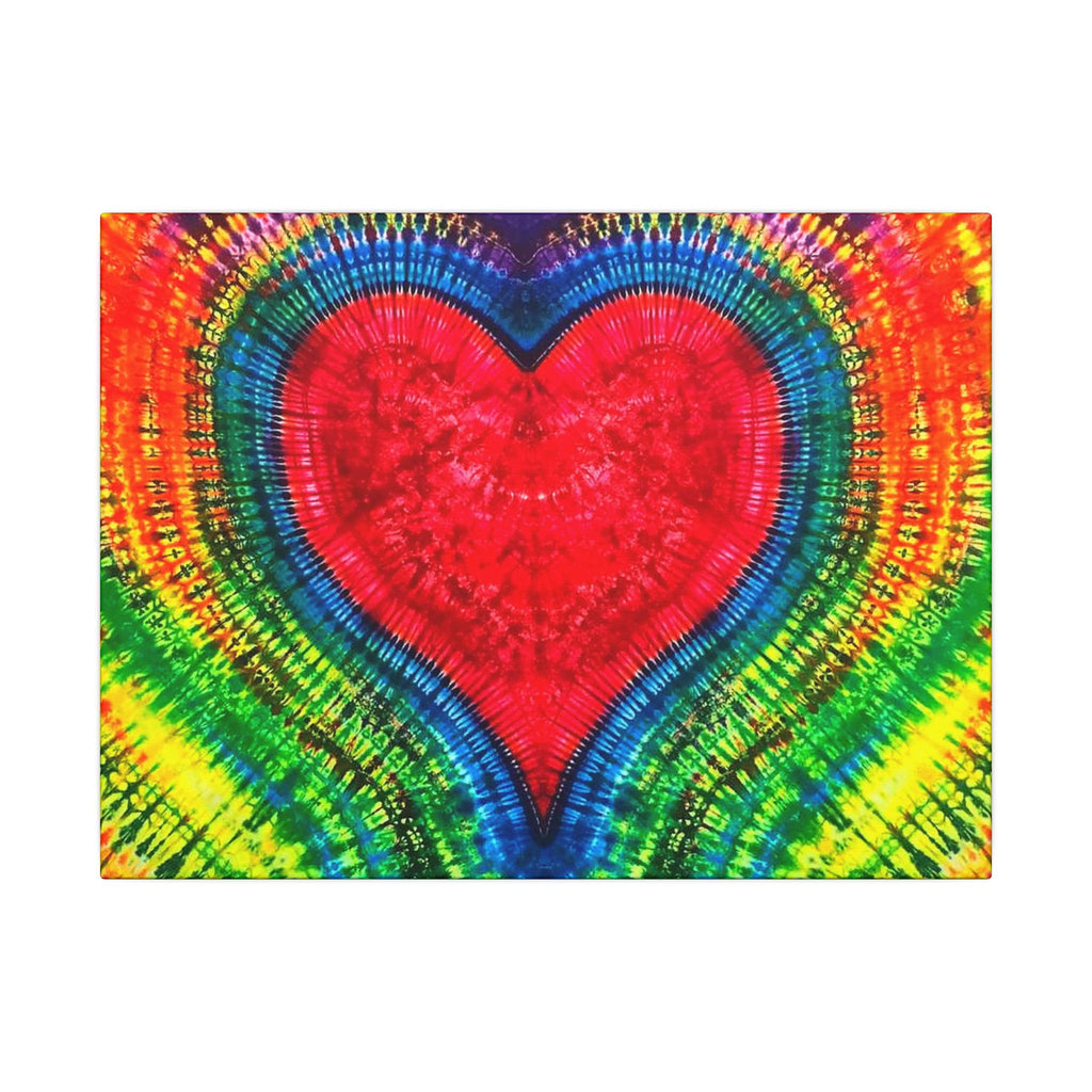 Rainbow Heart of  LOVE Tie-Dye Canvas Print | JamminOn