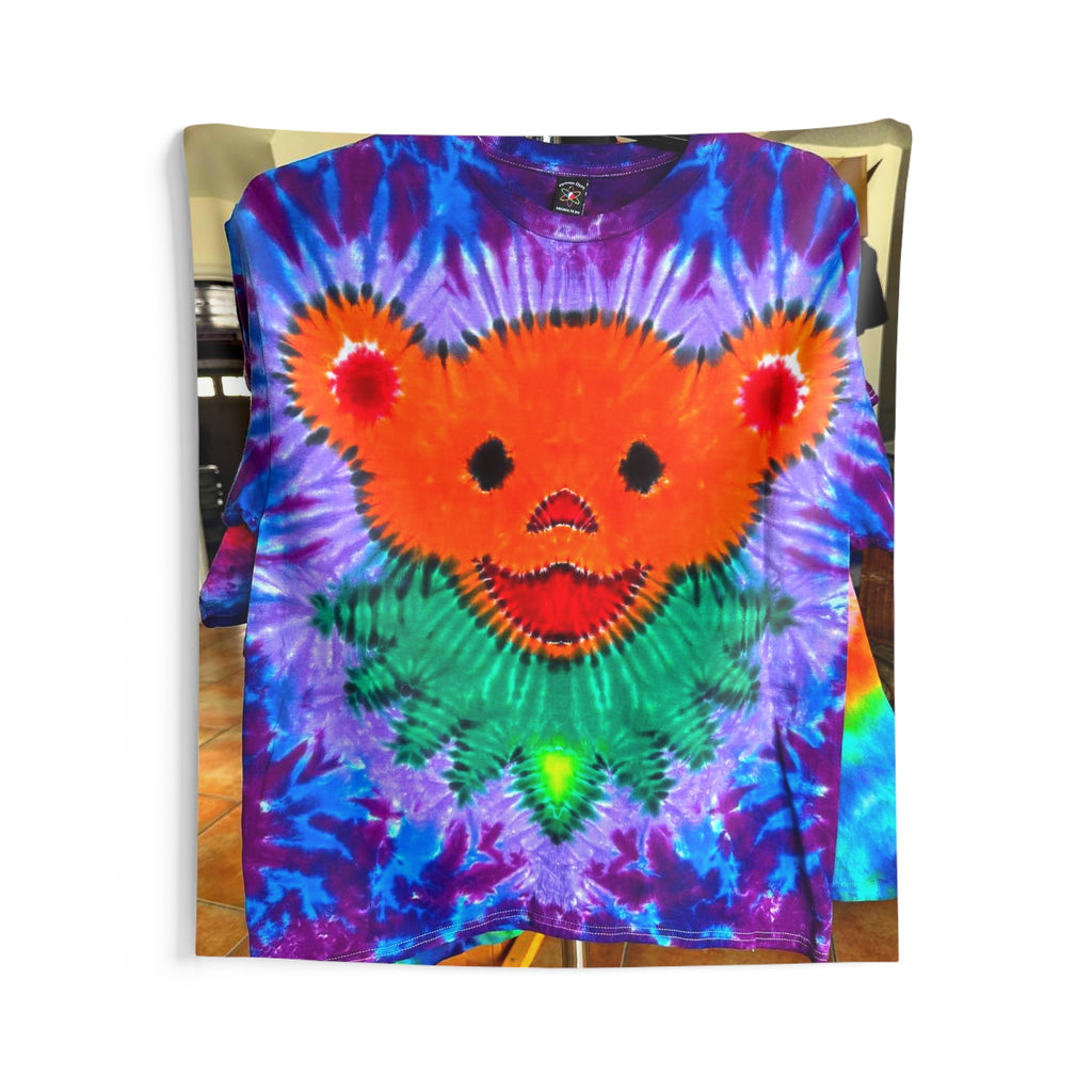Orange Bear Radial Tie-Dye Wall Tapestry | JamminOn