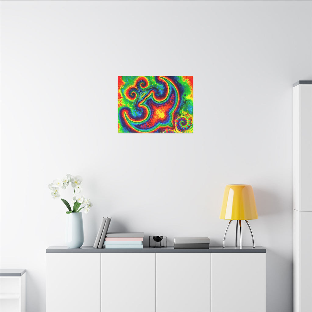 Om Symbol Rainbow Tie-Dye Canvas Print | JamminOn
