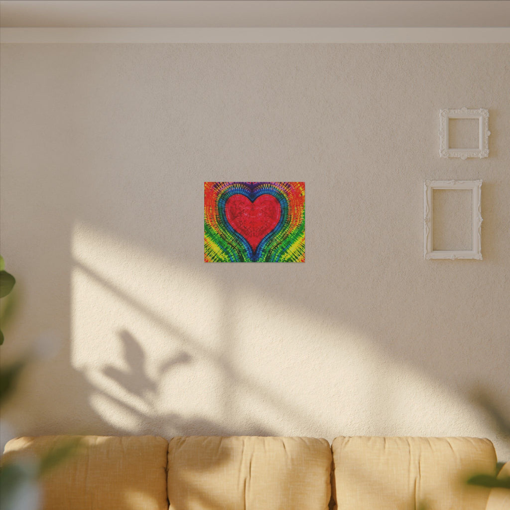 Rainbow Heart of  LOVE Tie-Dye Canvas Print | JamminOn