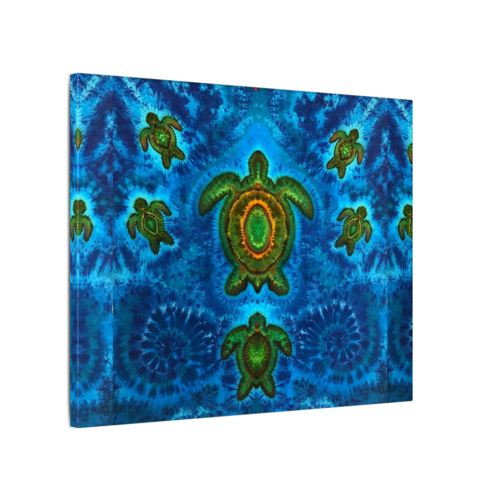 Sea Turtle Family Tie-Dye Canvas Print | JamminOn