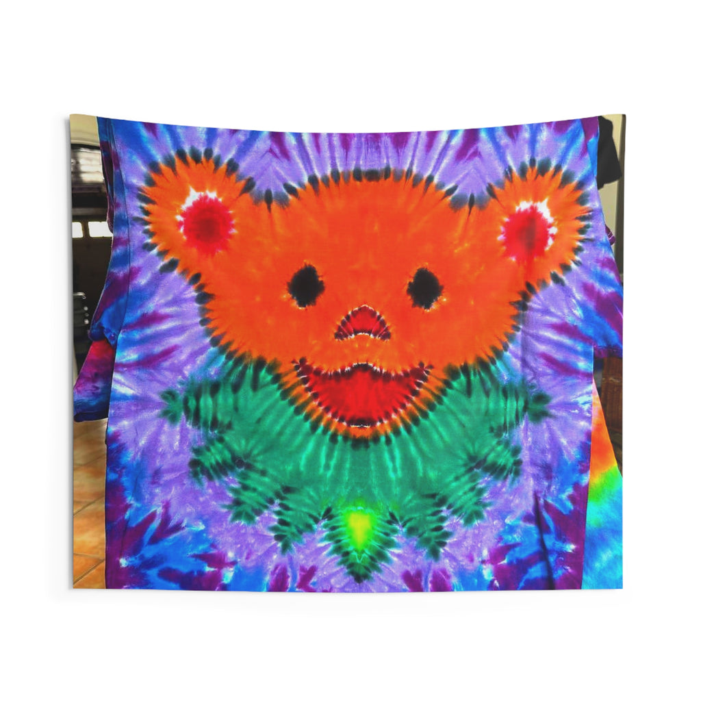 Orange Bear Radial Tie-Dye Wall Tapestry | JamminOn