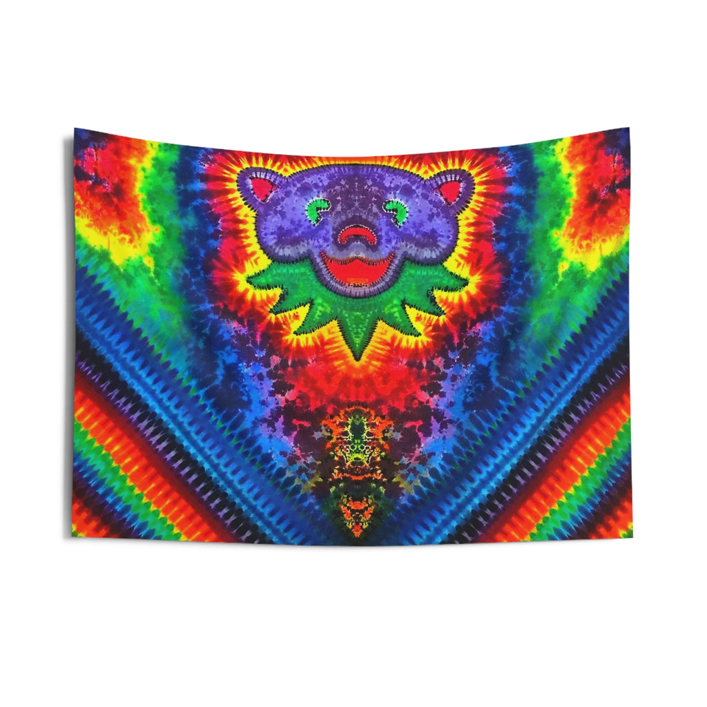 Purple Bear Chevron Tie-Dye Wall Tapestry | JamminOn