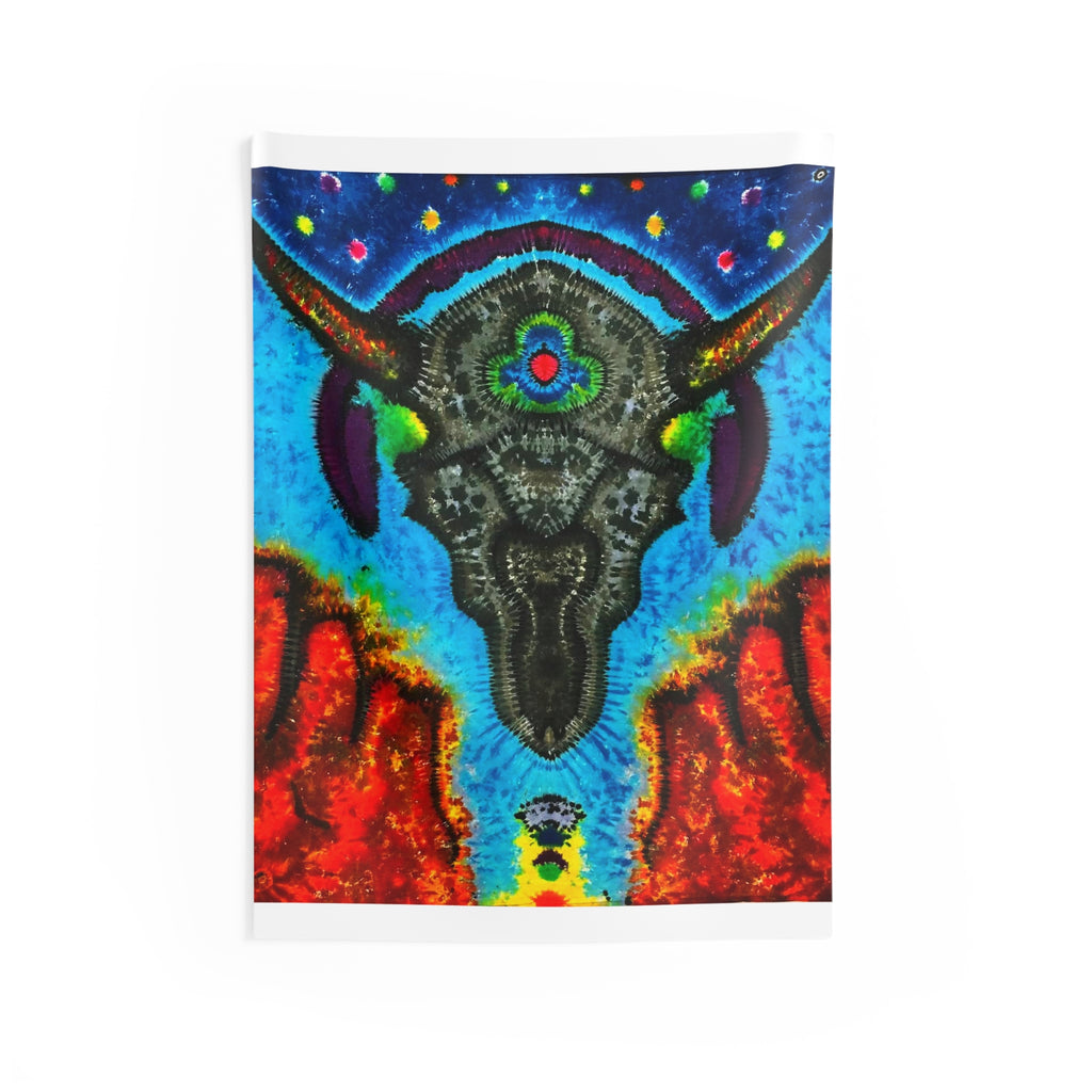 Buffalo Skull Tie-Dye Wall Tapestry | JamminOn