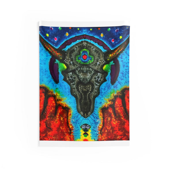 Buffalo Skull Tie-Dye Wall Tapestry | JamminOn