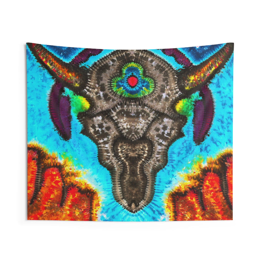 Desert Skull Cosmic Tie-Dye Wall Tapestry | JamminOn