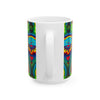 Teal Bear Rainbow Fans Tie-Dye Ceramic Mug | JamminOn