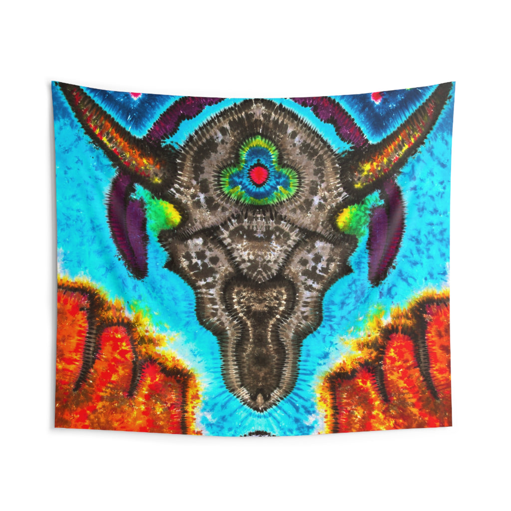 Desert Skull Cosmic Tie-Dye Wall Tapestry | JamminOn