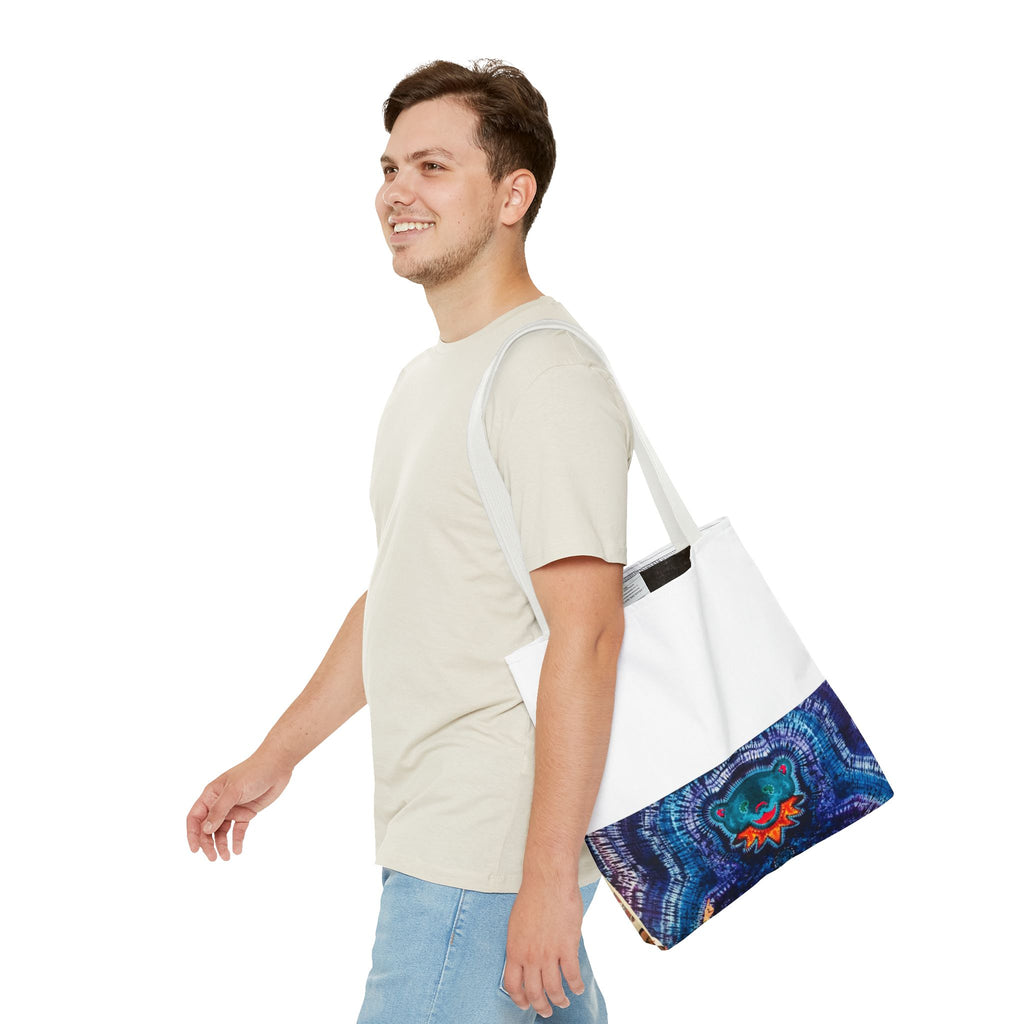 Cosmic Bear Mandala Psychedelic Tie-Dye Tote Bag | JamminOn
