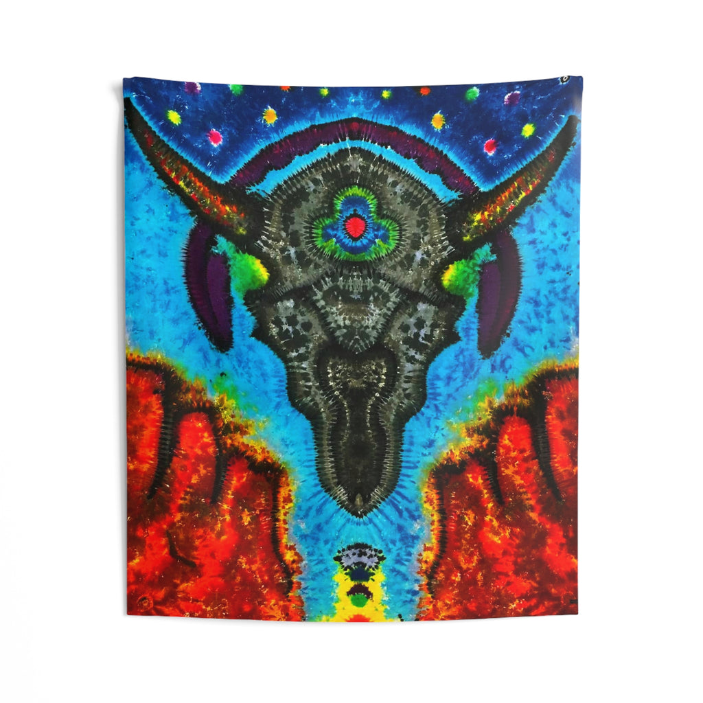 Buffalo Skull Tie-Dye Wall Tapestry | JamminOn