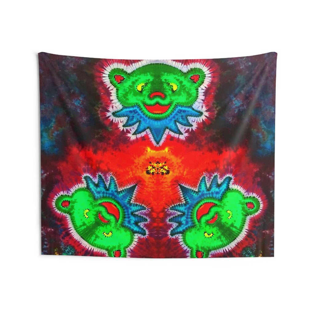 Triple Dancing Bears Tie-Dye Wall Tapestry | JamminOn