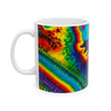 Teal Bear Rainbow Fans Tie-Dye Ceramic Mug | JamminOn