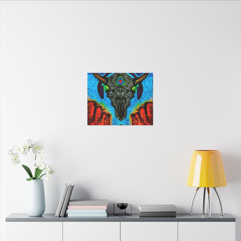 Buffalo Skull Tie-Dye Canvas Print | JamminOn