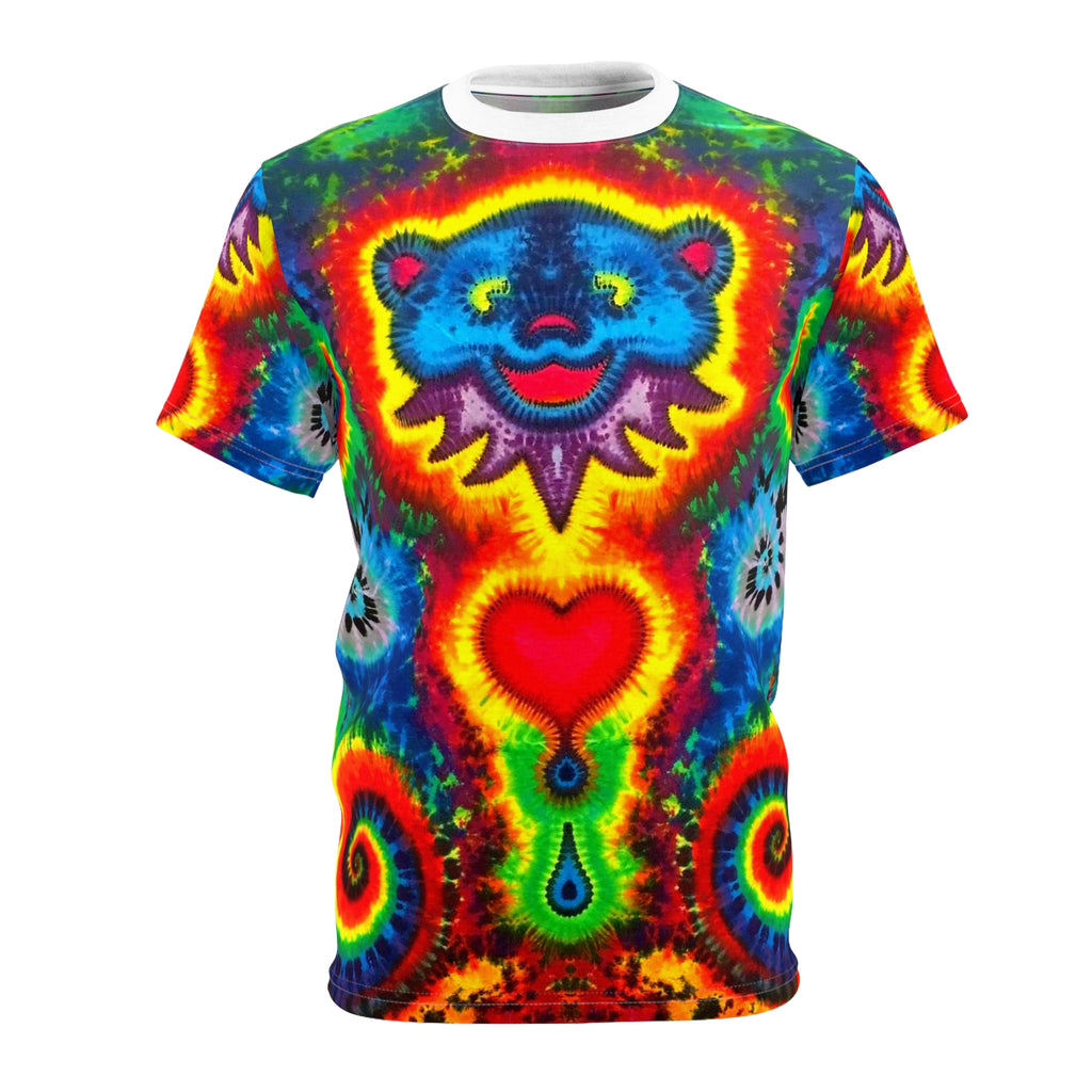 Blue Bear Heart Tie-Dye AOP Shirt | JamminOn