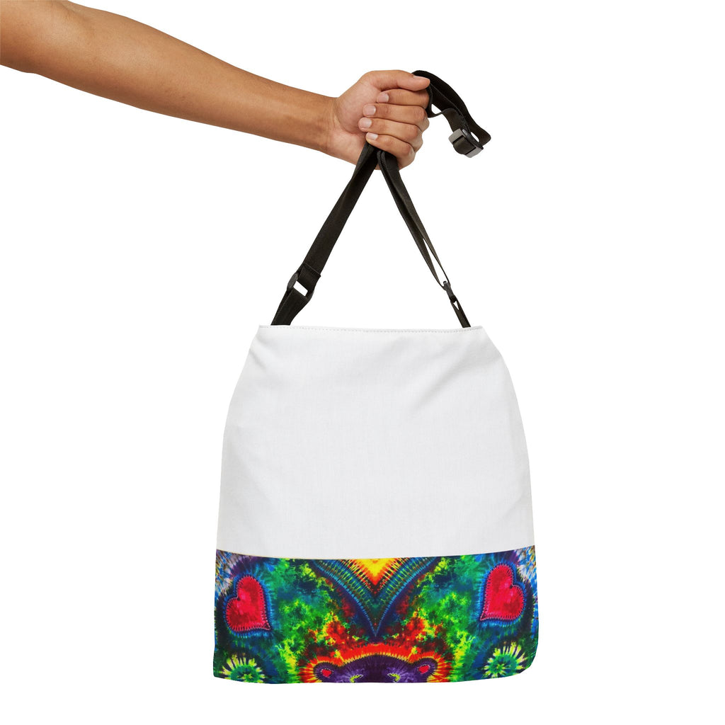 Purple Dancing Bear Hearts Tie-Dye Tote Bag | JamminOn