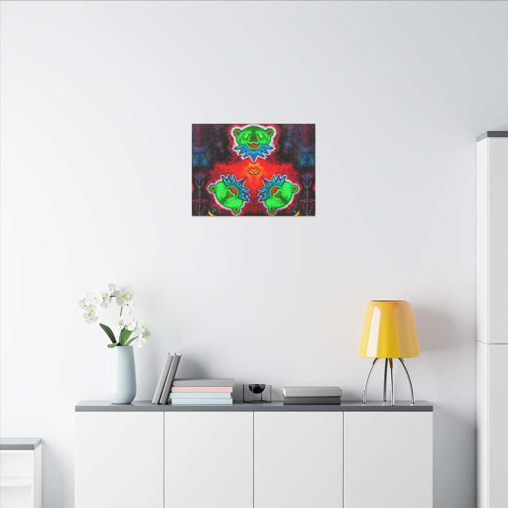 Triple Dancing Bears Tie-Dye Canvas Print | JamminOn