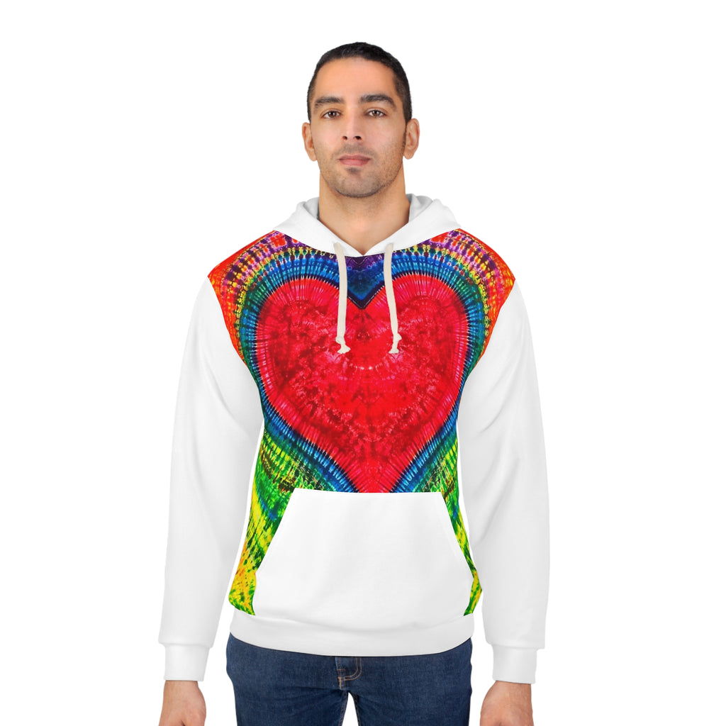 Rainbow Heart Tie-Dye AOP Hoodie | JamminOn
