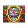 Stealie Skull Bear Heart Tie-Dye Canvas Print | JamminOn