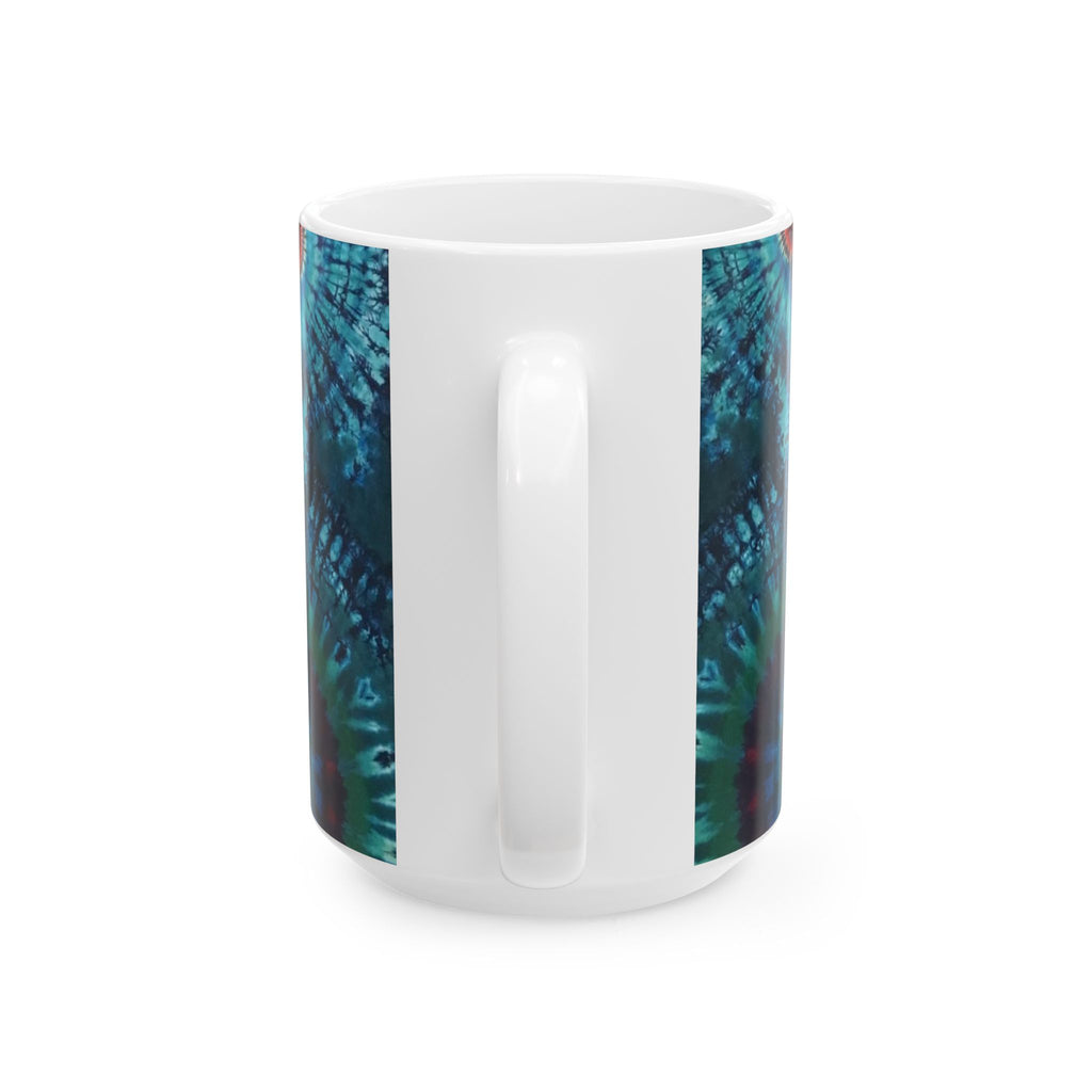 Cosmic Bear Hearts Psychedelic Tie-Dye Coffee Mug | JamminOn