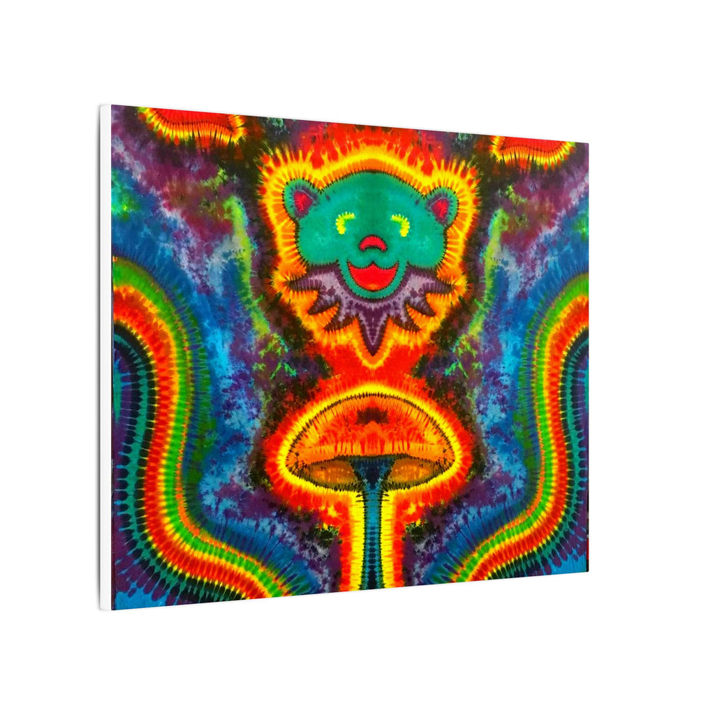 Bear and Mushroom Tie-Dye Canvas Print | JamminOn