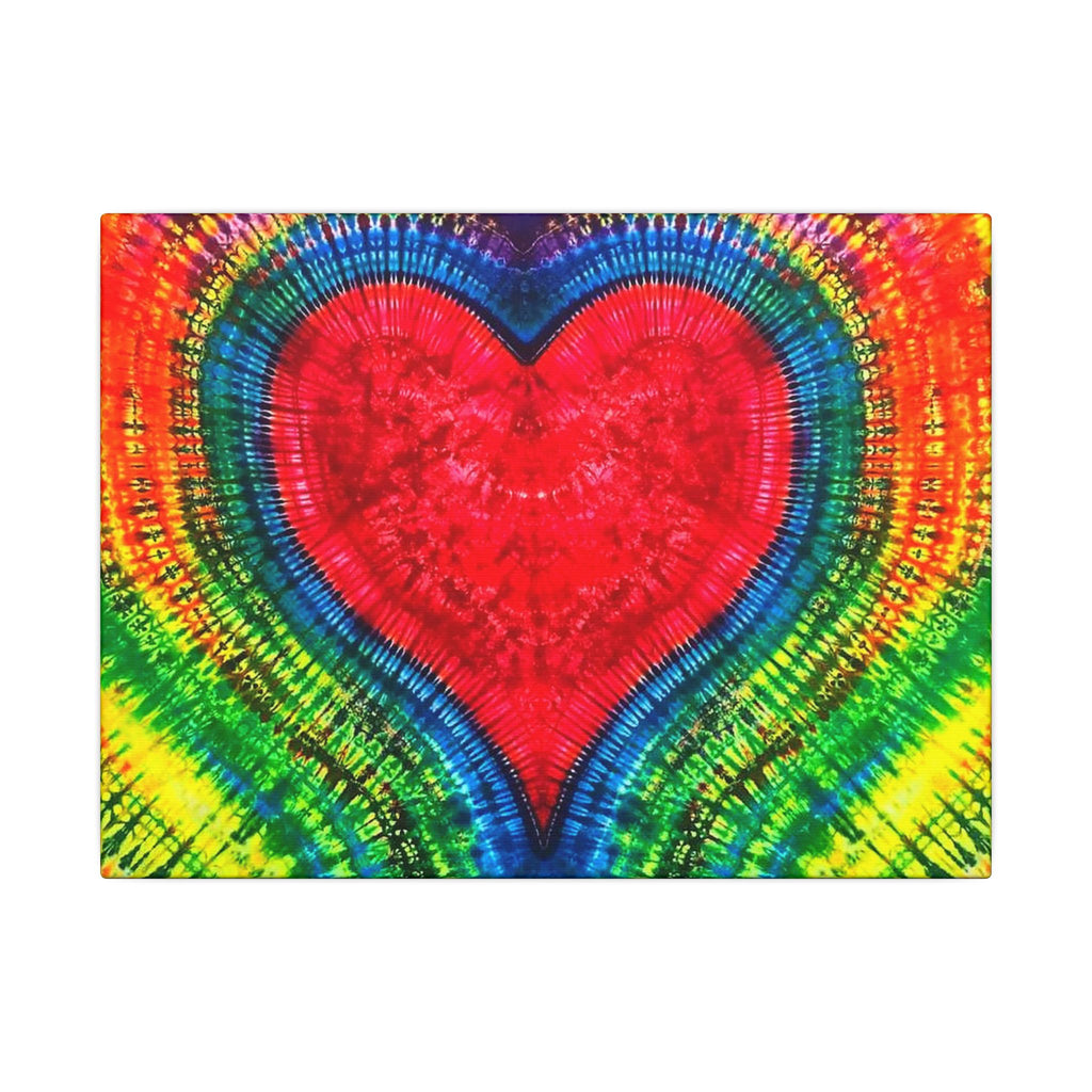 Rainbow Heart of  LOVE Tie-Dye Canvas Print | JamminOn