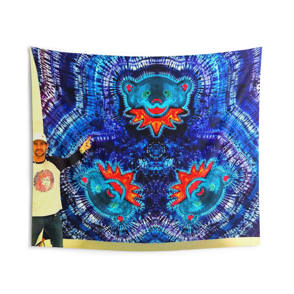 Cosmic Bear Mandala Tie-Dye Wall Tapestry | JamminOn