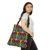 Purple Dancing Bear Hearts Tie-Dye Tote Bag | JamminOn