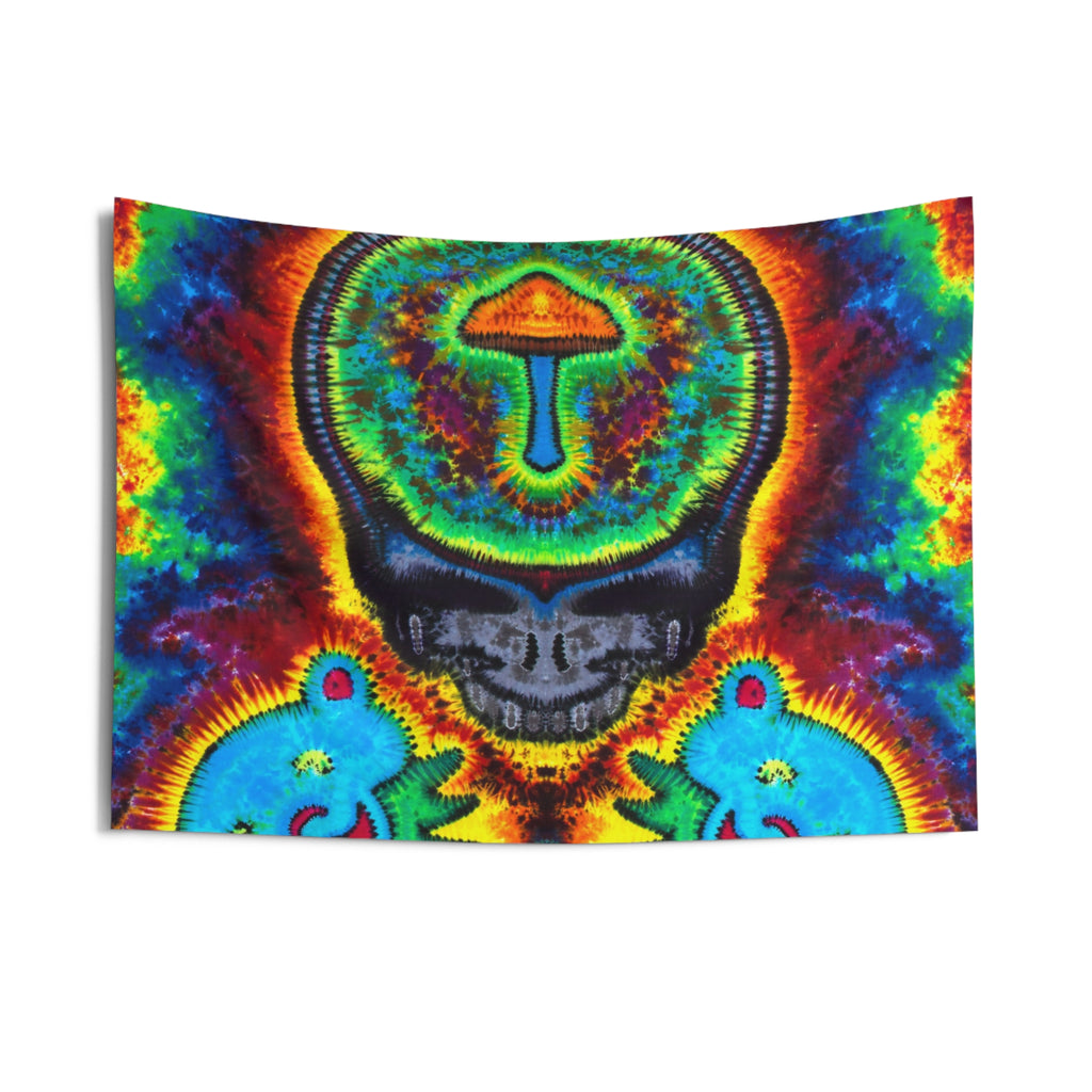 Mushroom Skull Mandala Tie-Dye Tapestry | JamminOn