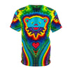 Teal Bear Rainbow Fans Tie-Dye AOP Shirt | JamminOn