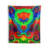 Orange Bear Rainbow Spirals Tie-Dye Wall Tapestry | JamminOn