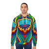 Teal Bear Rainbow Fans Tie-Dye AOP Hoodie | JamminOn