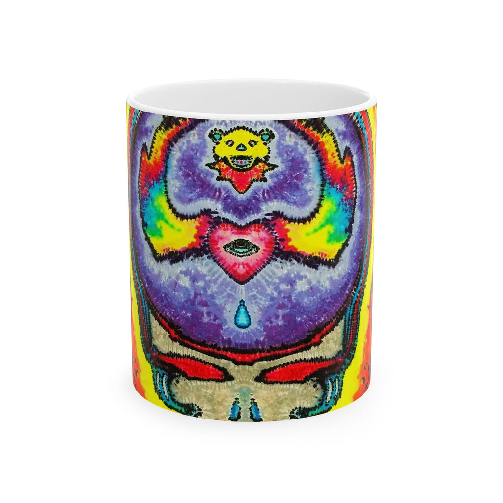 Stealie Skull Bear Heart Tie-Dye Ceramic Mug | JamminOn