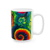 Purple Dancing Bear Hearts Tie-Dye Ceramic Mug | JamminOn