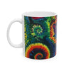 Dancing Bear Rainbow Hearts Psychedelic Tie-Dye Coffee Mug | JamminOn