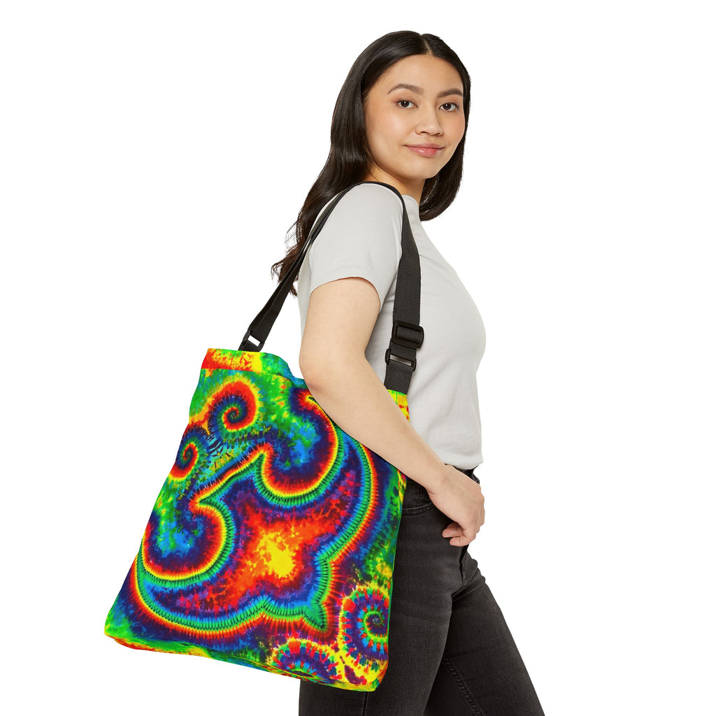 Om Symbol Rainbow Tie-Dye Tote Bag | JamminOn