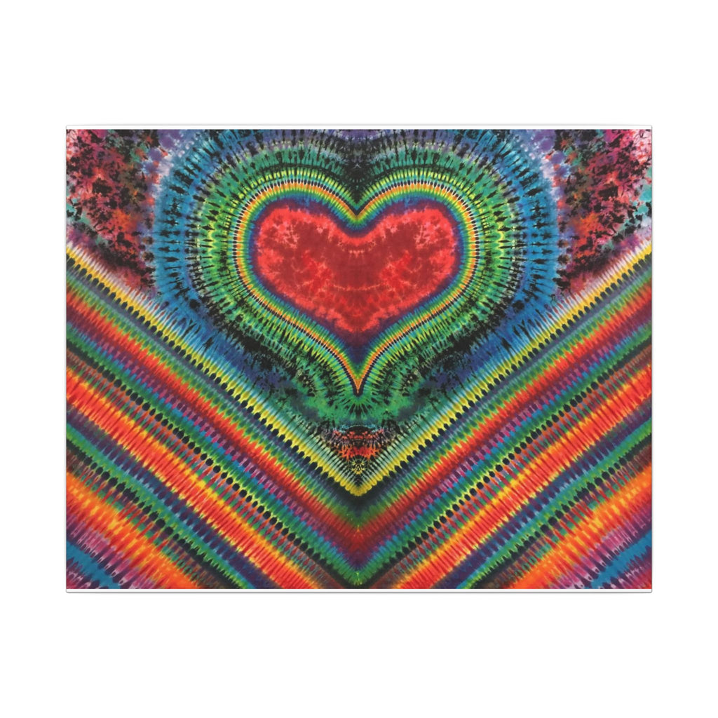 Chevron Rainbow Heart Tie-Dye Wall Art Canvas Print | JamminOn